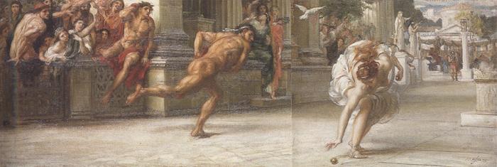 Sir Edward john poynter,bt.,P.R.A Atalanta's Race'and Nausicaa and her Maidens playing at Ball (mk37) oil painting picture